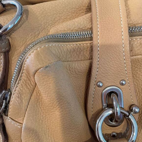 MIU MIU Lambskin Leather Tan Zip Top Satchel Shoulder Bag with Coin Purse sz M - Picture 12 of 13